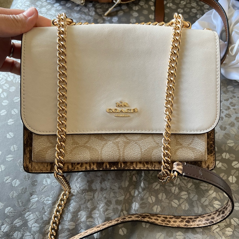 Coach logo chain crossbody